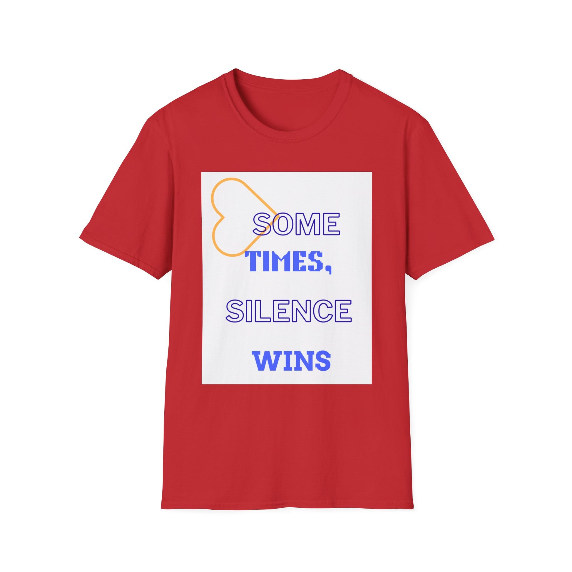 T-Shirt — "Sometimes, Silence Wins" Graphic Tee (Heart Outline)