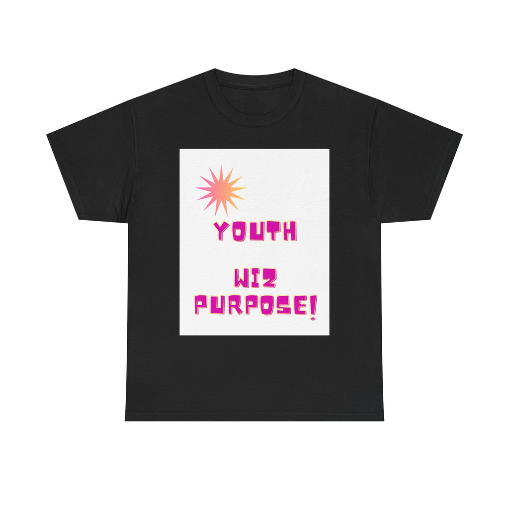 Youth Wiz Purpose Tee — Retro Pink Typography Graphic T‑Shirt
