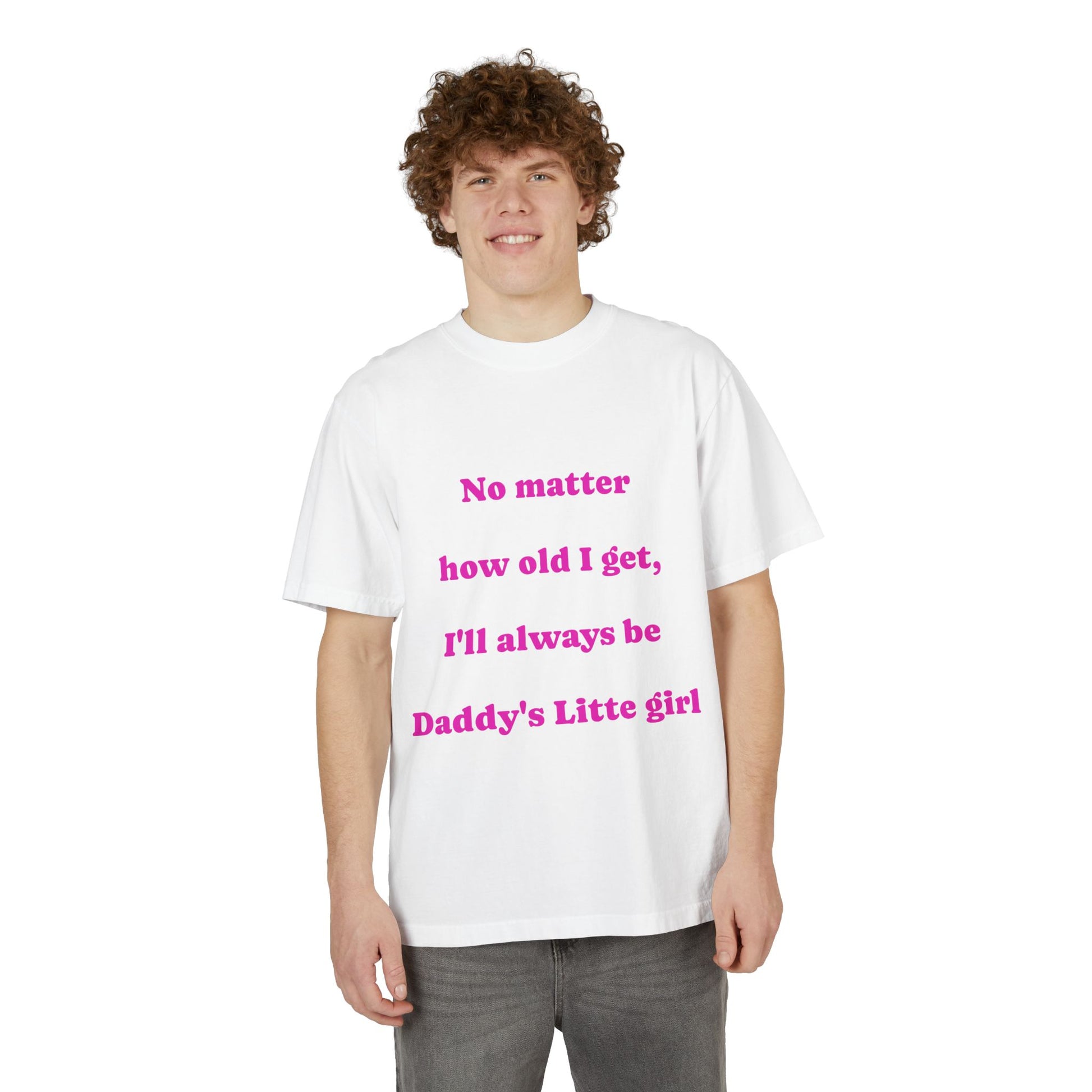 Daddy's Little Girl T-Shirt, Unisex Garment-Dyed Tee, Father's Day Gift, Cute Family Shirt, Everyday Comfort Wear, Pink Text Tee
