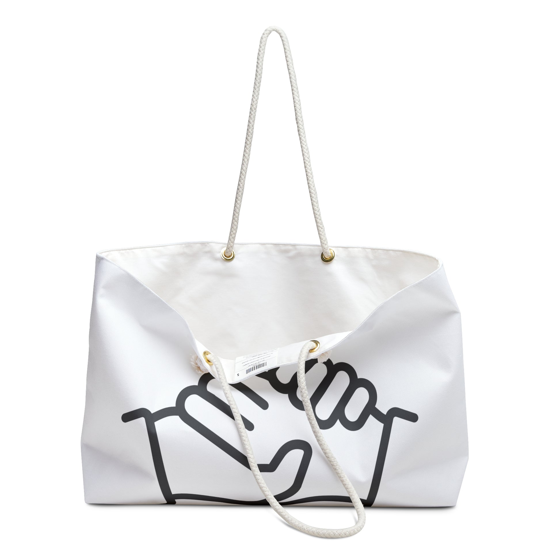 Weekender Bag — "Everywhere Love" Graphic Travel Tote (Handshake Design)