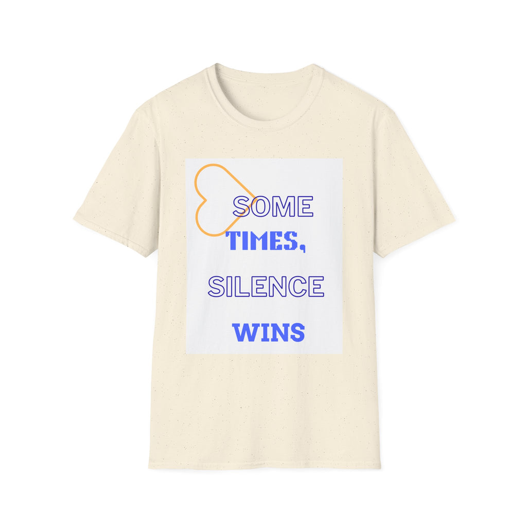 T-Shirt — "Sometimes, Silence Wins" Graphic Tee (Heart Outline)