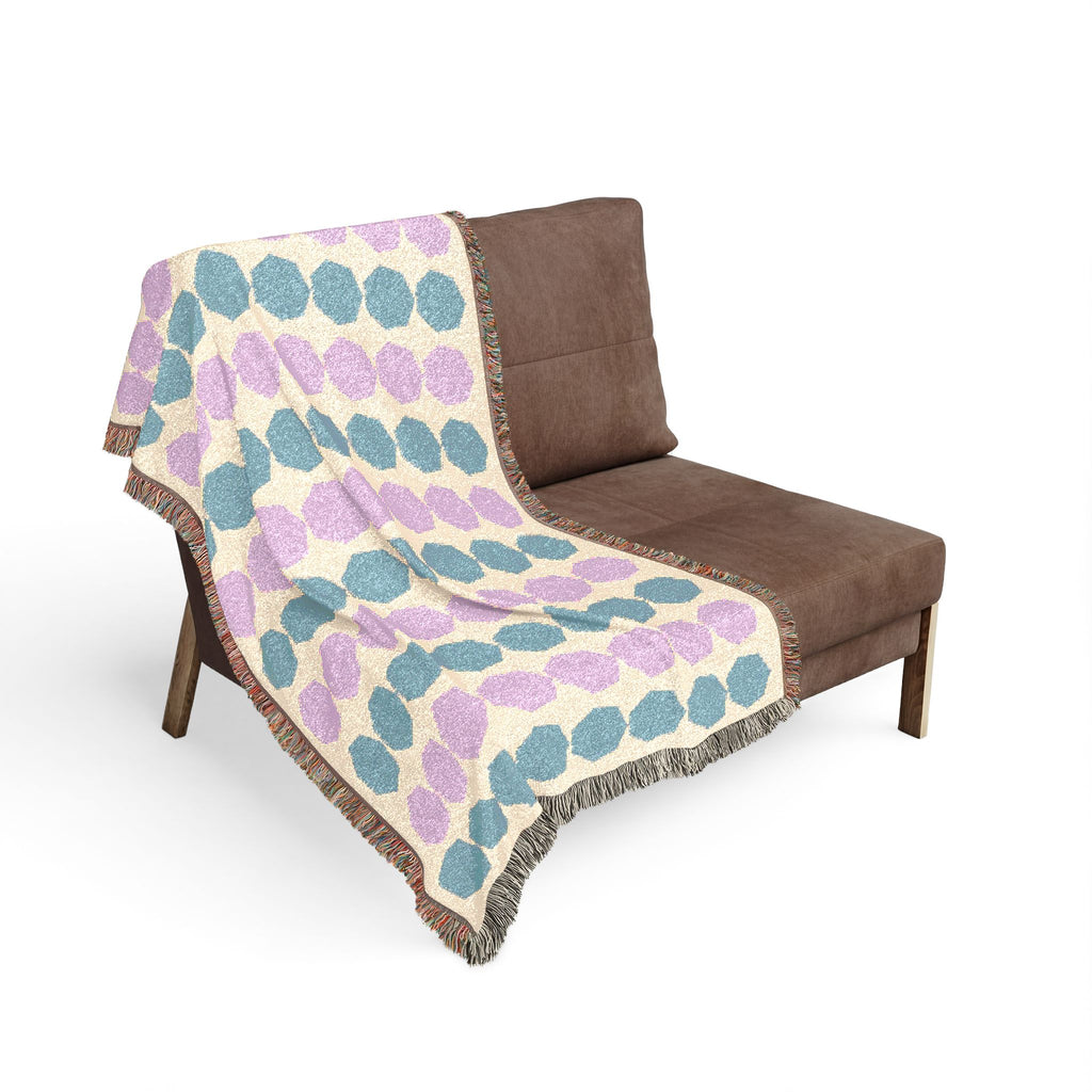 Woven Blanket — Midcentury Dot Pattern Throw Blanket (Pastel & Dark Options)