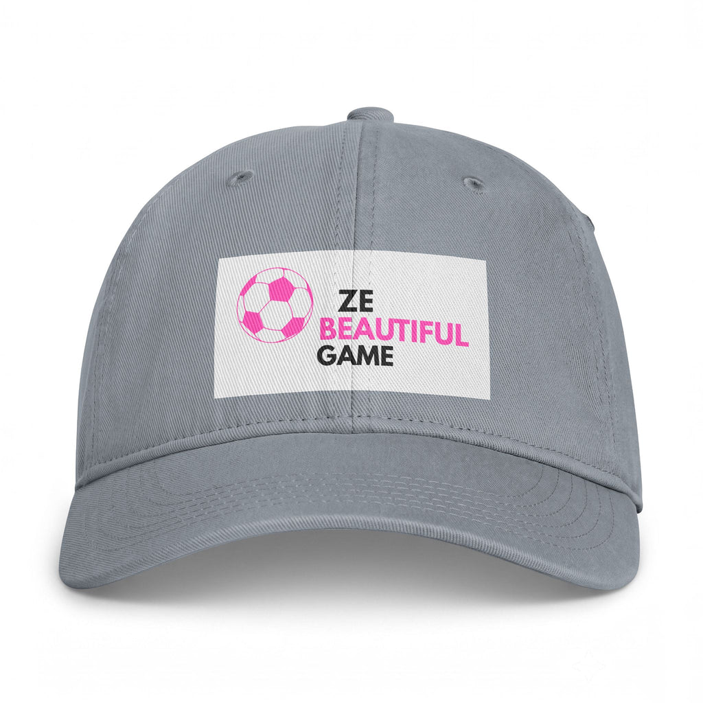 Coastal Washed Cap — ‘Ze Beautiful Game’ Soccer Patch Dad Hat