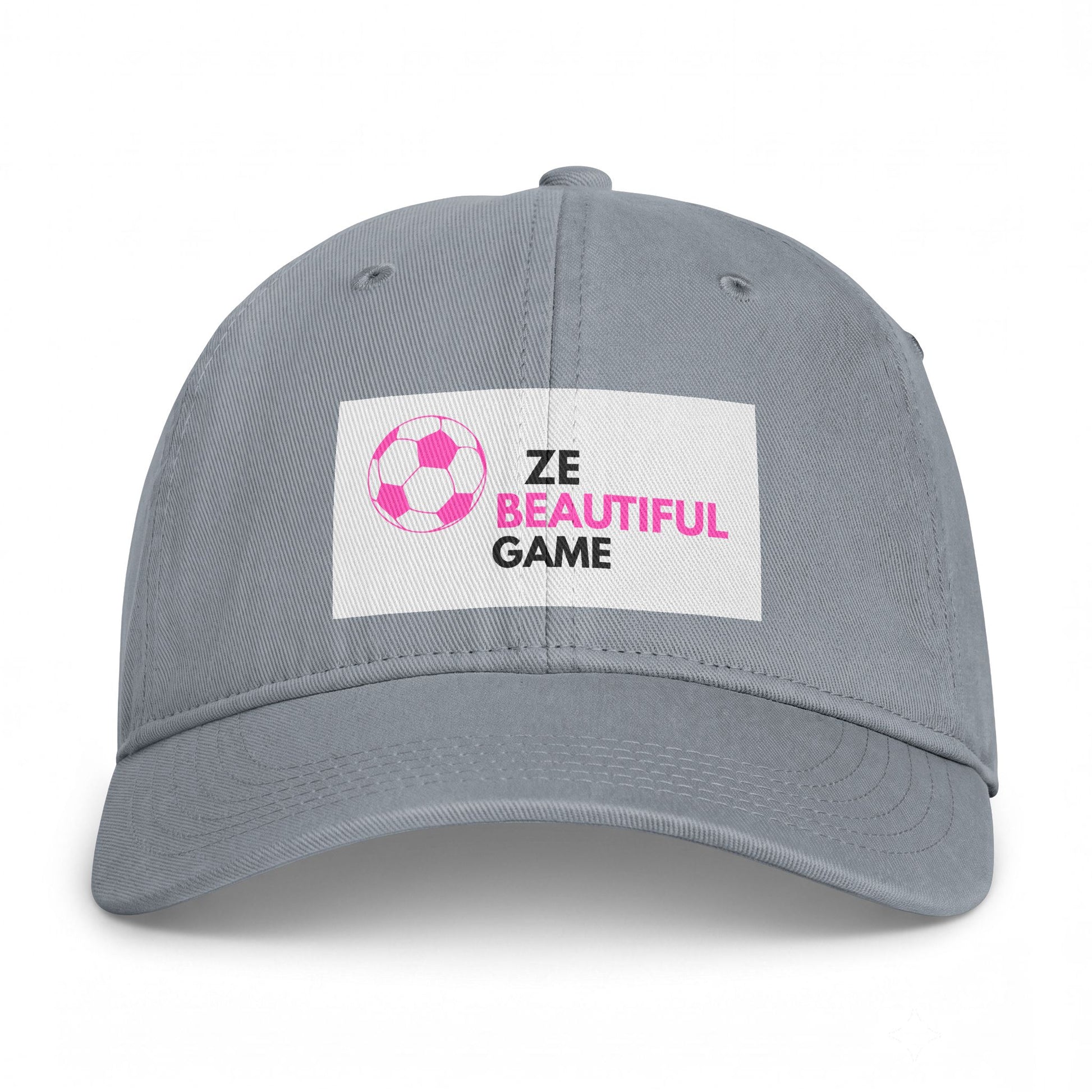 Coastal Washed Cap — ‘Ze Beautiful Game’ Soccer Patch Dad Hat