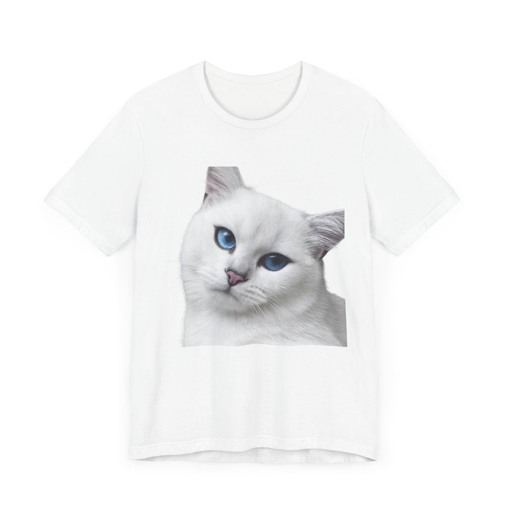 Unisex Jersey with short sleeve /Cat with Beautiful eyes printed/