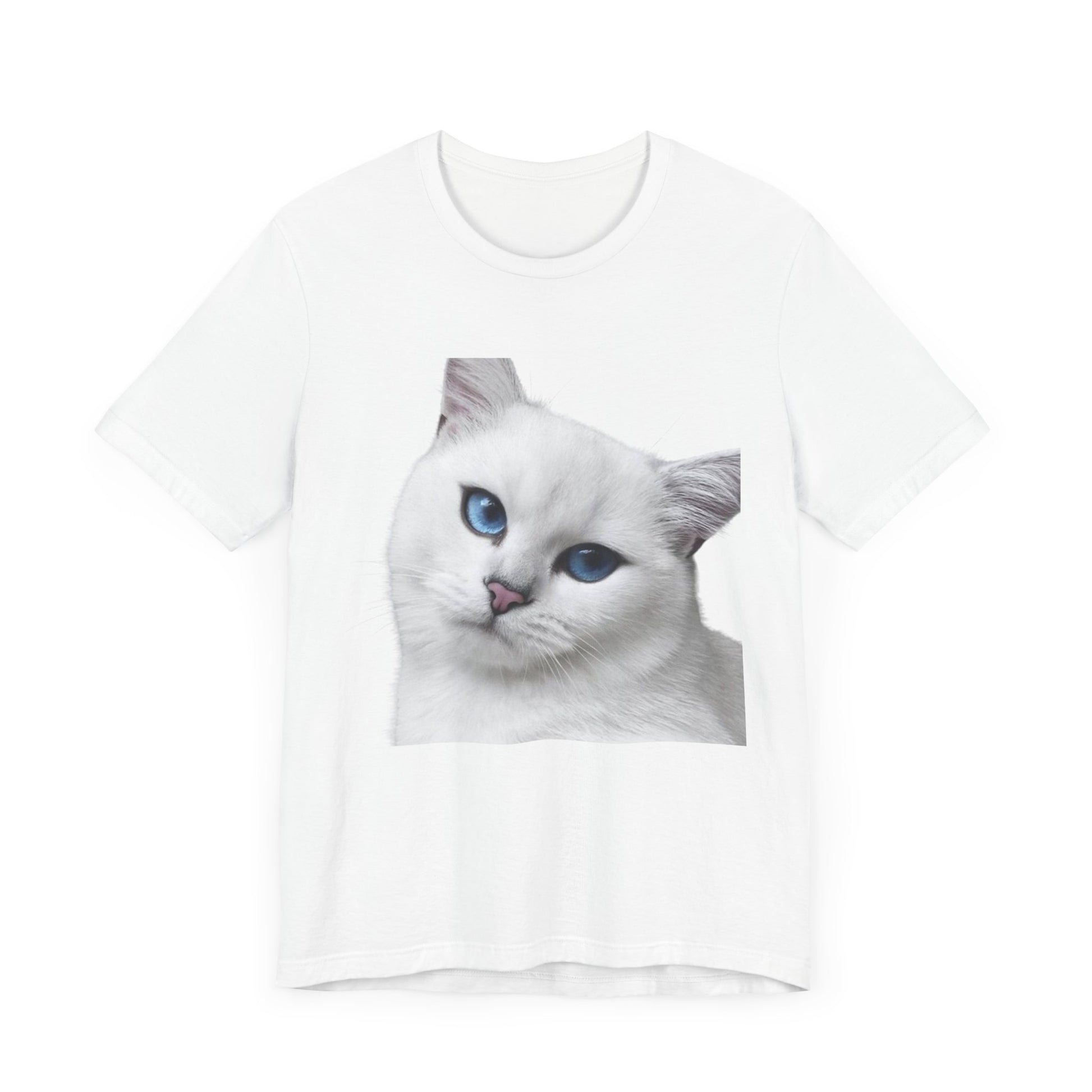 Unisex Jersey with short sleeve /Cat with Beautiful eyes printed/