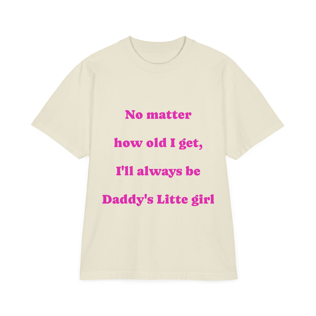 Daddy's Little Girl T-Shirt, Unisex Garment-Dyed Tee, Father's Day Gift, Cute Family Shirt, Everyday Comfort Wear, Pink Text Tee
