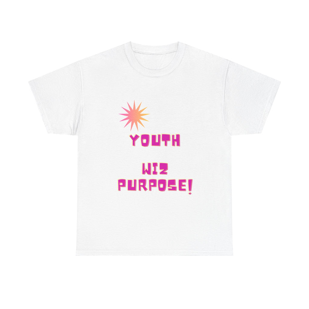Youth Wiz Purpose Tee — Retro Pink Typography Graphic T‑Shirt