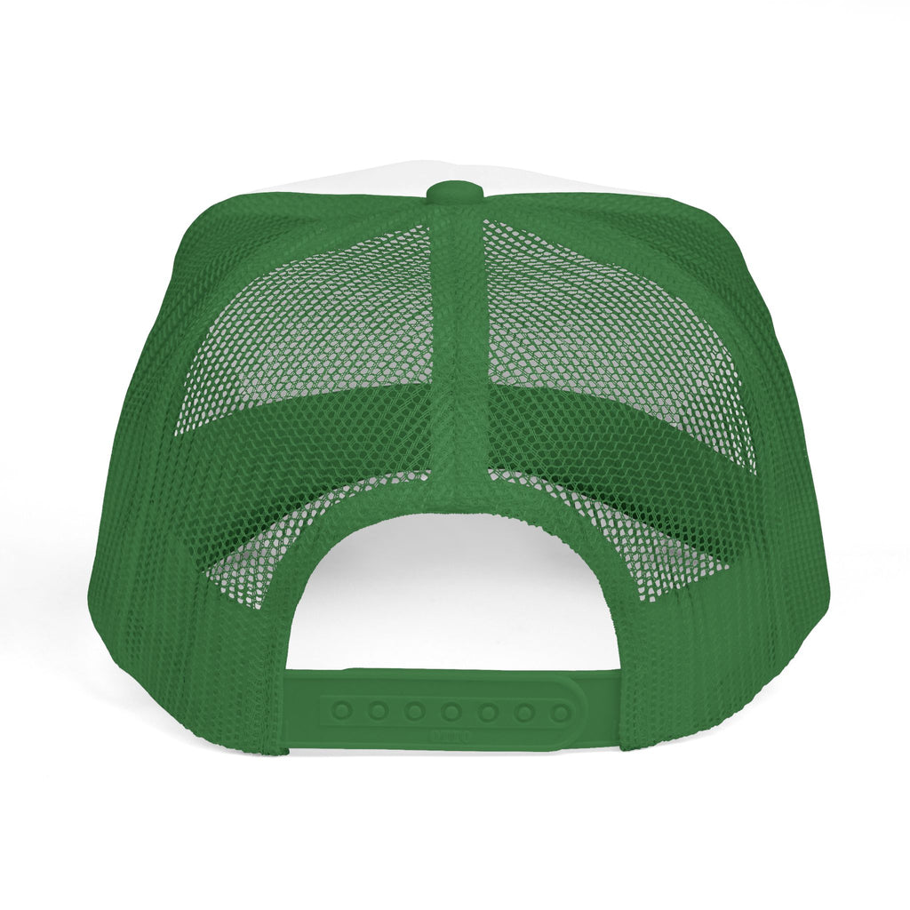 Action Logo Trucker Cap — Retro Black & White Mesh Hat
