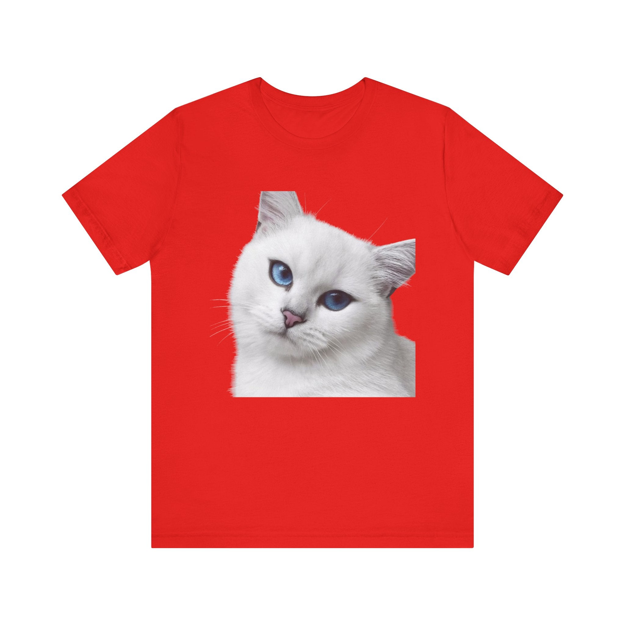 Unisex Jersey with short sleeve /Cat with Beautiful eyes printed/