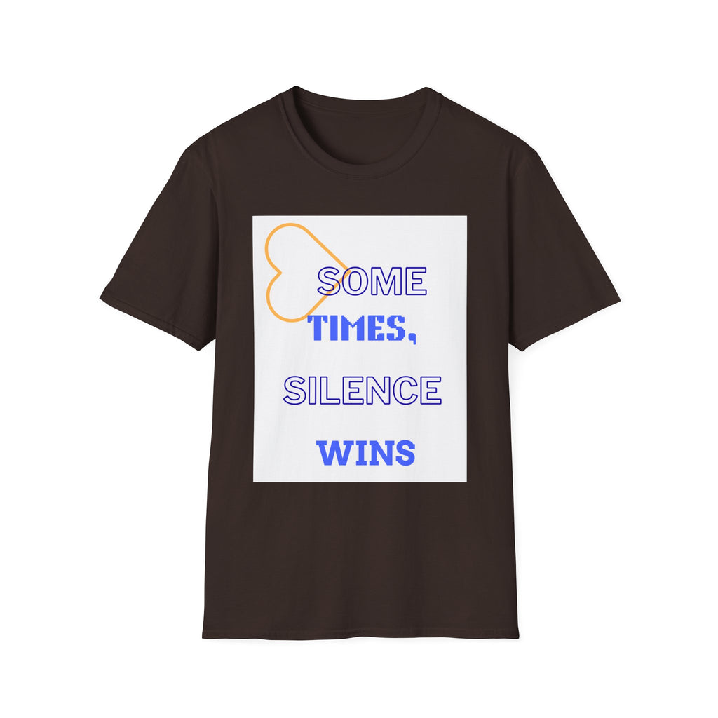 T-Shirt — "Sometimes, Silence Wins" Graphic Tee (Heart Outline)