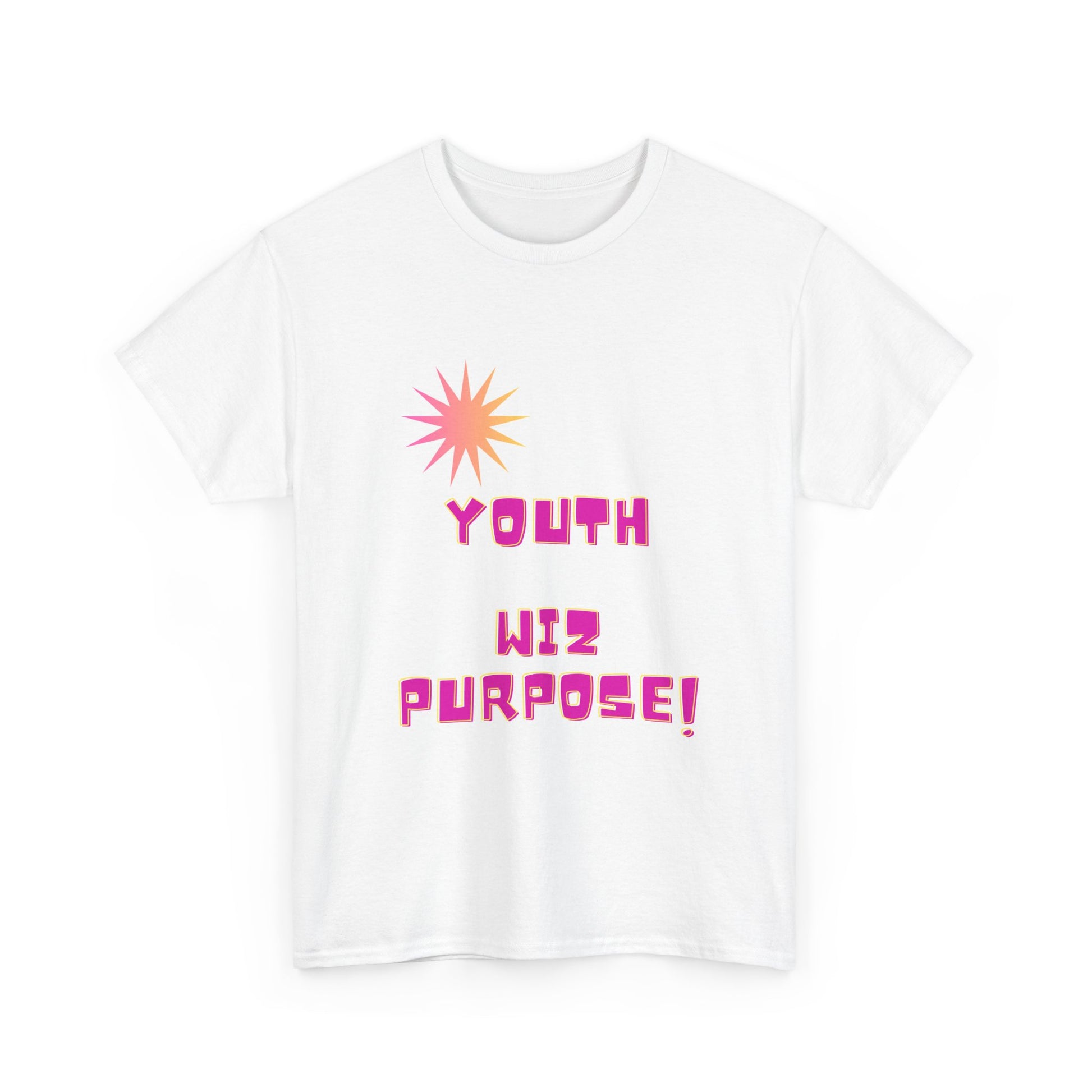 Youth Wiz Purpose Tee — Retro Pink Typography Graphic T‑Shirt