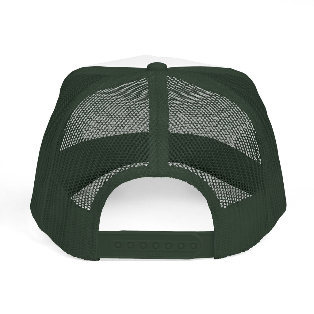 Action Logo Trucker Cap — Pink Emblem Mesh Baseball Hat