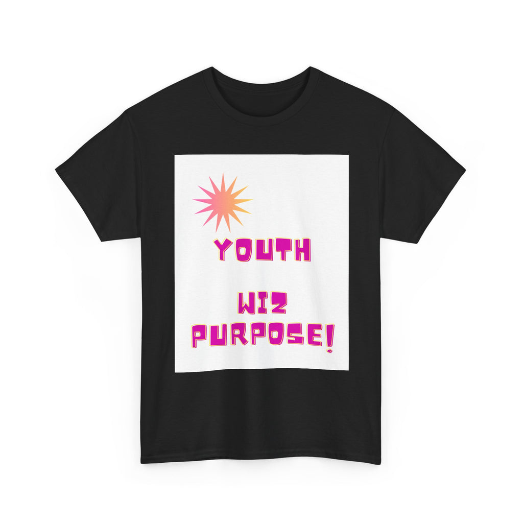 Youth Wiz Purpose Tee — Retro Pink Typography Graphic T‑Shirt