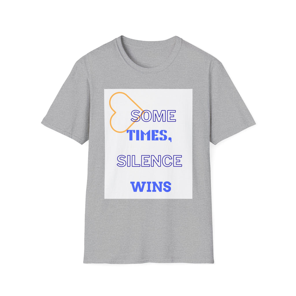 T-Shirt — "Sometimes, Silence Wins" Graphic Tee (Heart Outline)