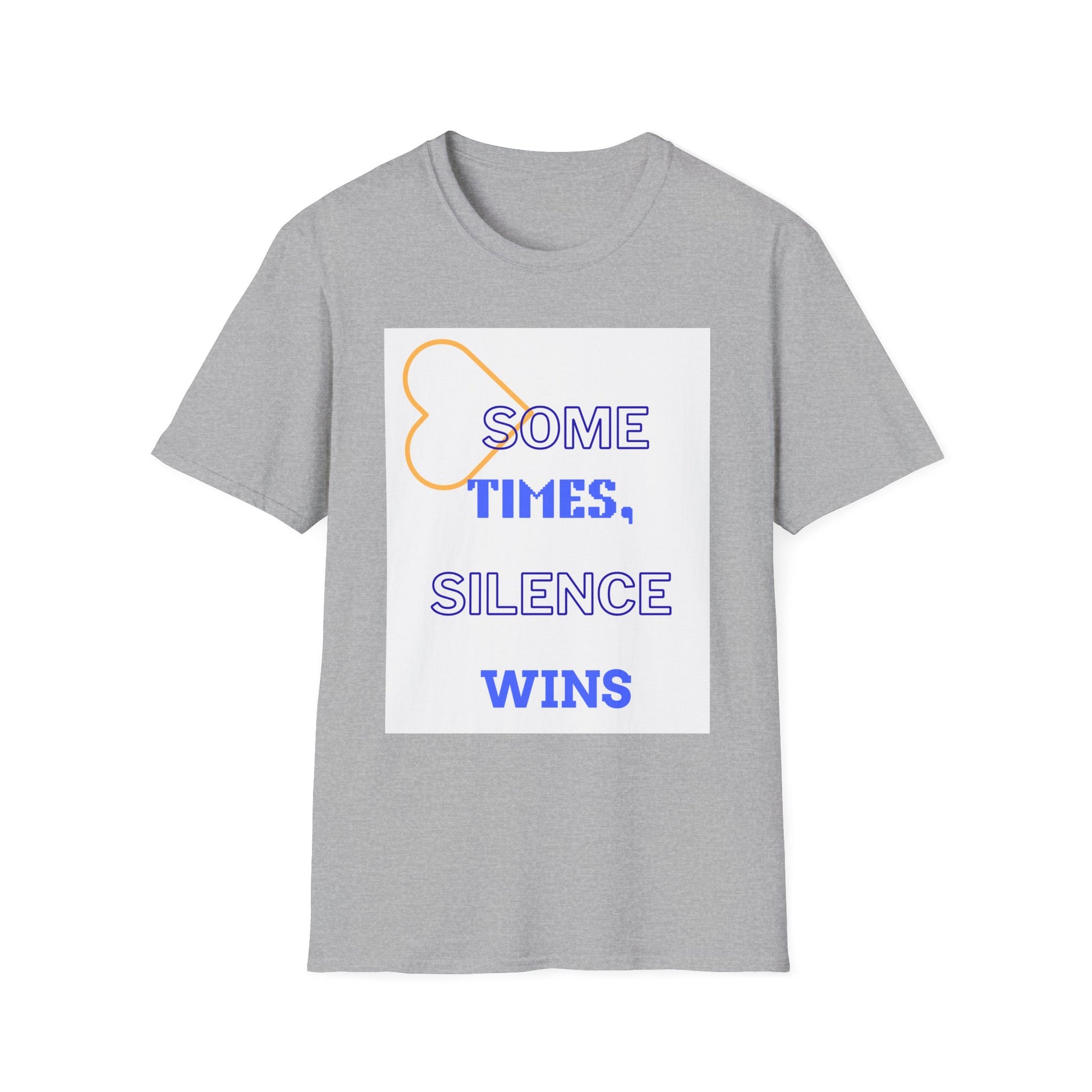 T-Shirt — "Sometimes, Silence Wins" Graphic Tee (Heart Outline)