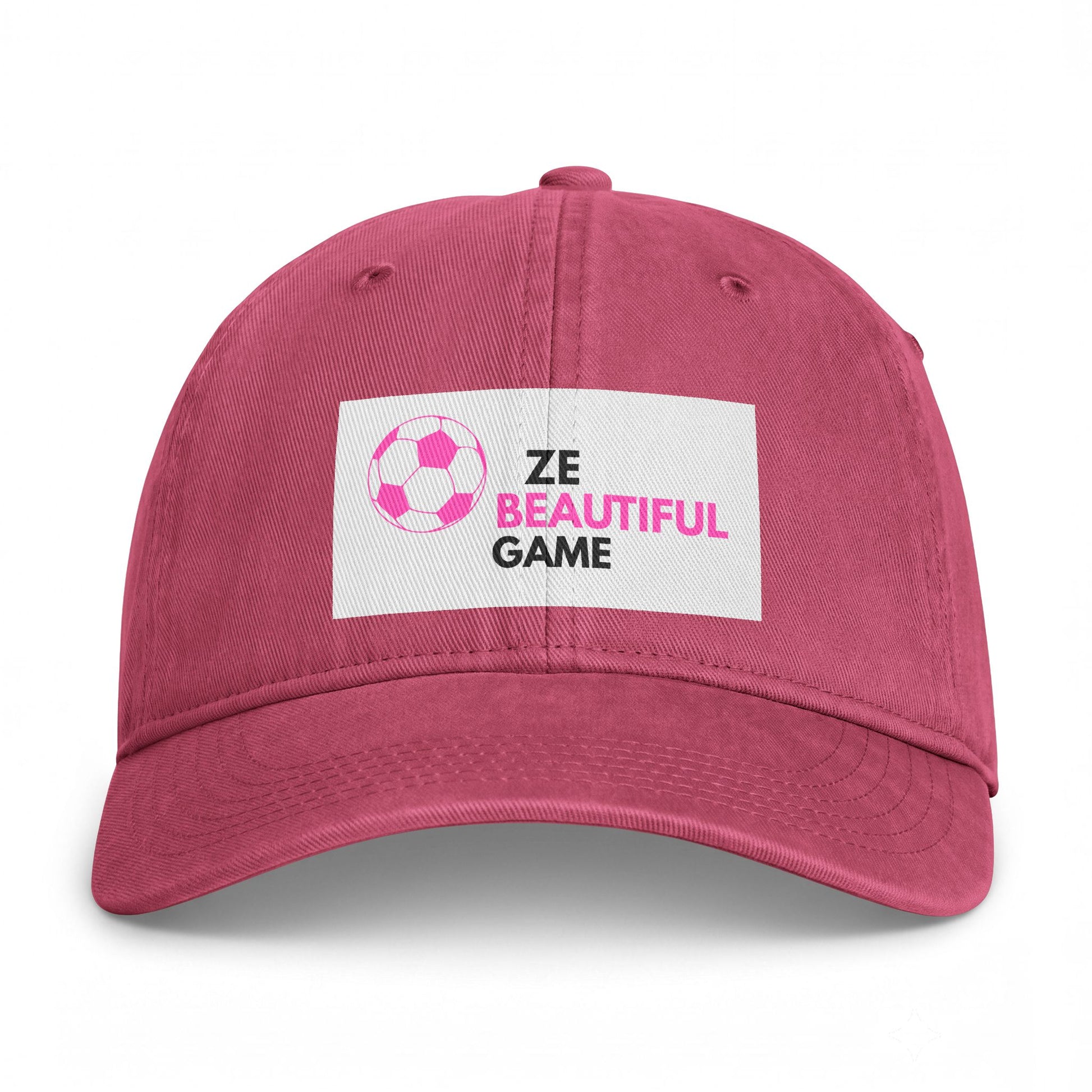 Coastal Washed Cap — ‘Ze Beautiful Game’ Soccer Patch Dad Hat