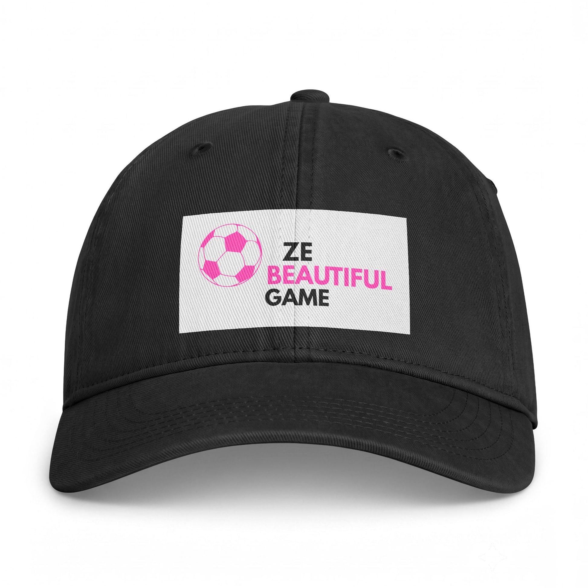 Coastal Washed Cap — ‘Ze Beautiful Game’ Soccer Patch Dad Hat