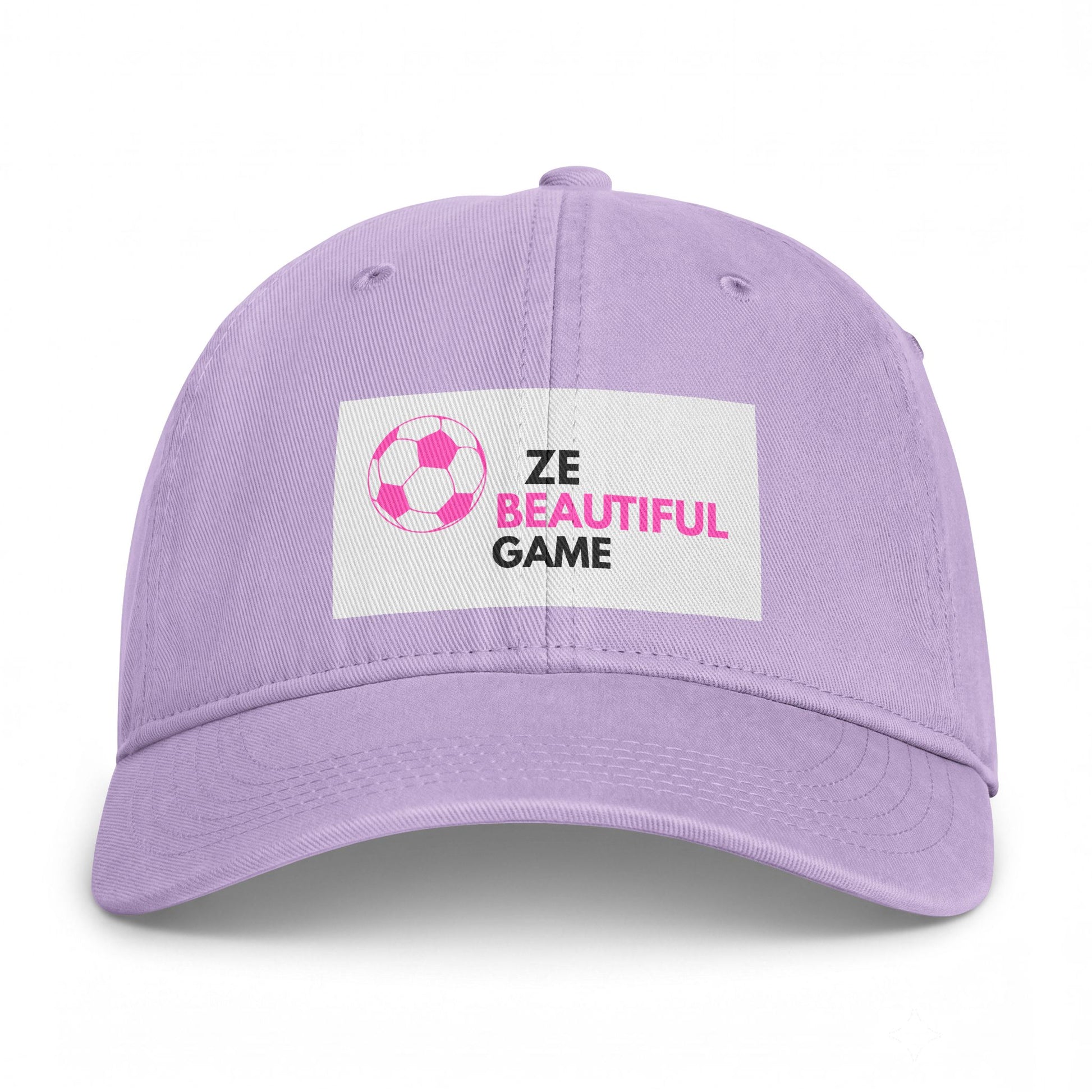 Coastal Washed Cap — ‘Ze Beautiful Game’ Soccer Patch Dad Hat
