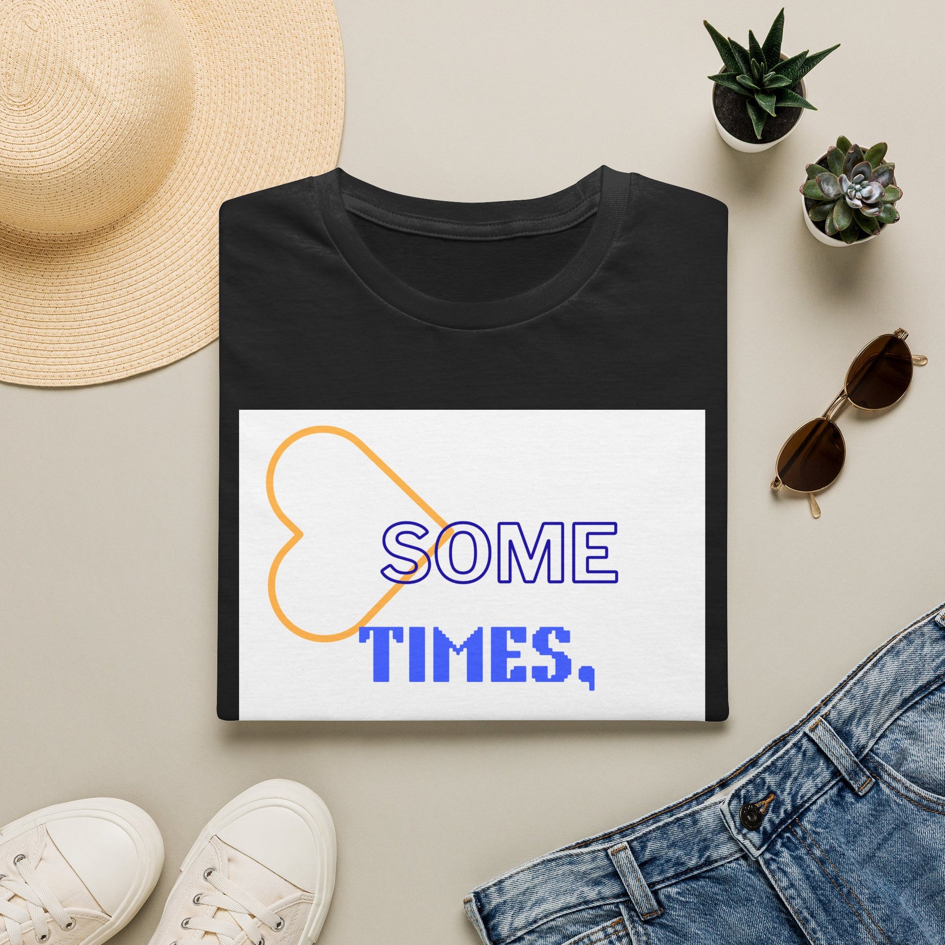 T-Shirt — "Sometimes, Silence Wins" Graphic Tee (Heart Outline)