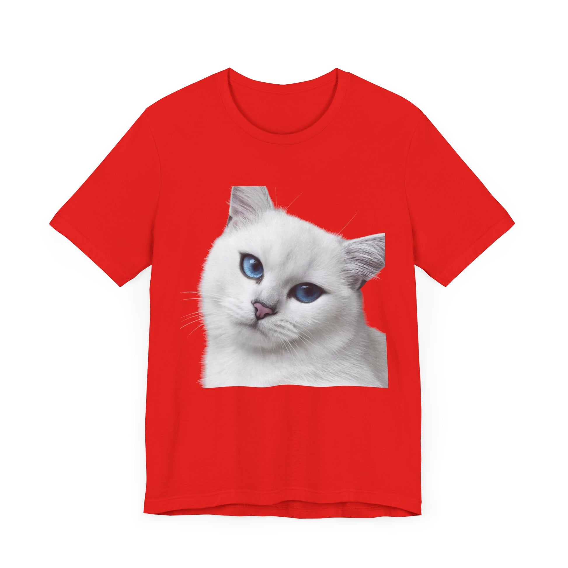 Unisex Jersey with short sleeve /Cat with Beautiful eyes printed/
