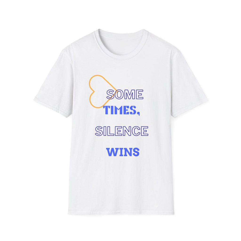 T-Shirt — "Sometimes, Silence Wins" Graphic Tee (Heart Outline)