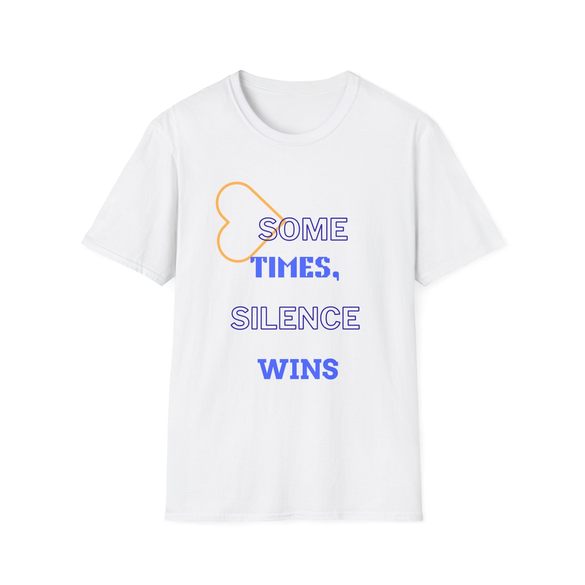 T-Shirt — "Sometimes, Silence Wins" Graphic Tee (Heart Outline)