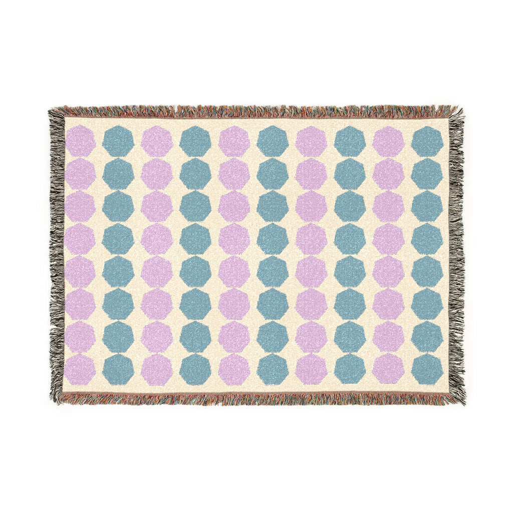 Woven Blanket — Midcentury Dot Pattern Throw Blanket (Pastel & Dark Options)