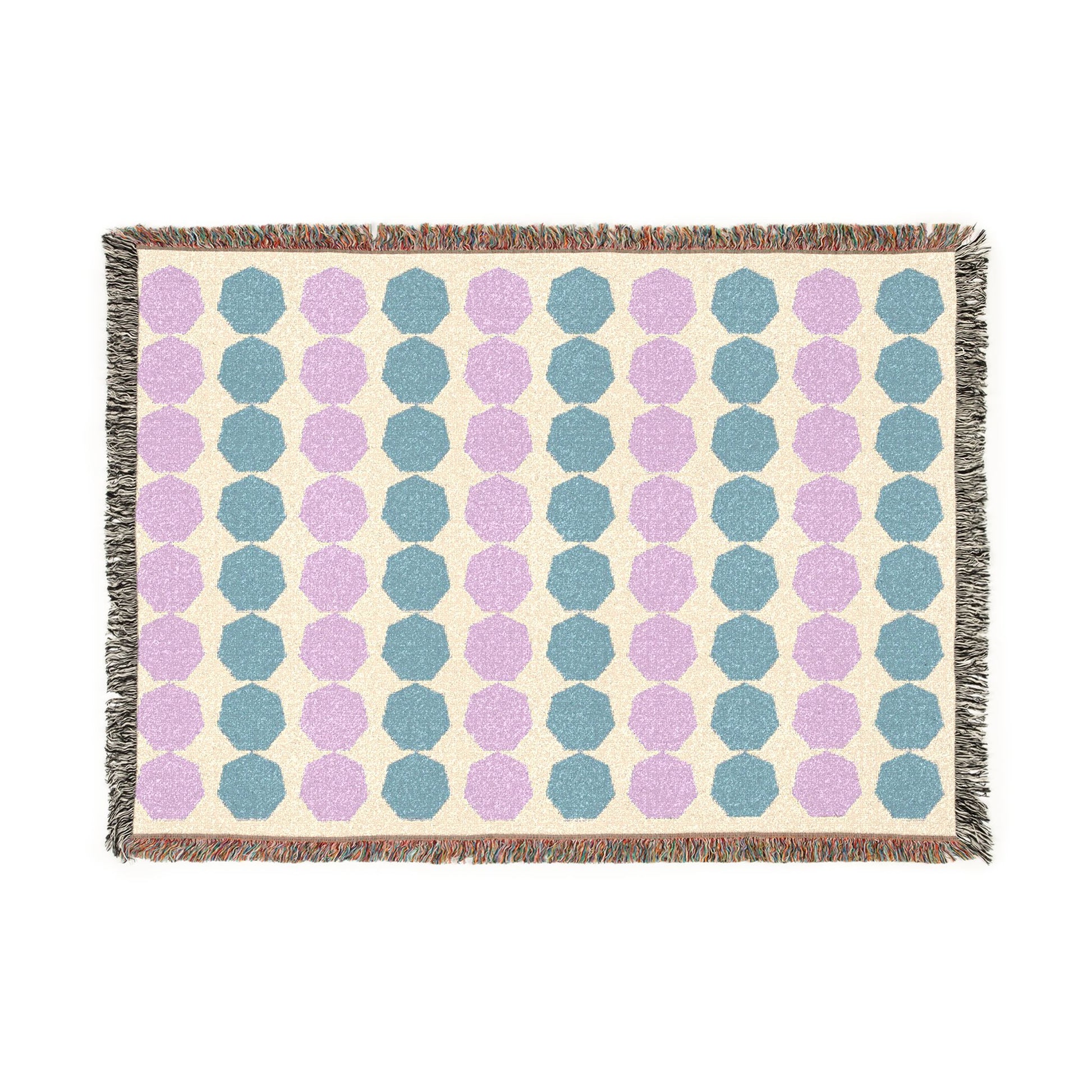 Woven Blanket — Midcentury Dot Pattern Throw Blanket (Pastel & Dark Options)