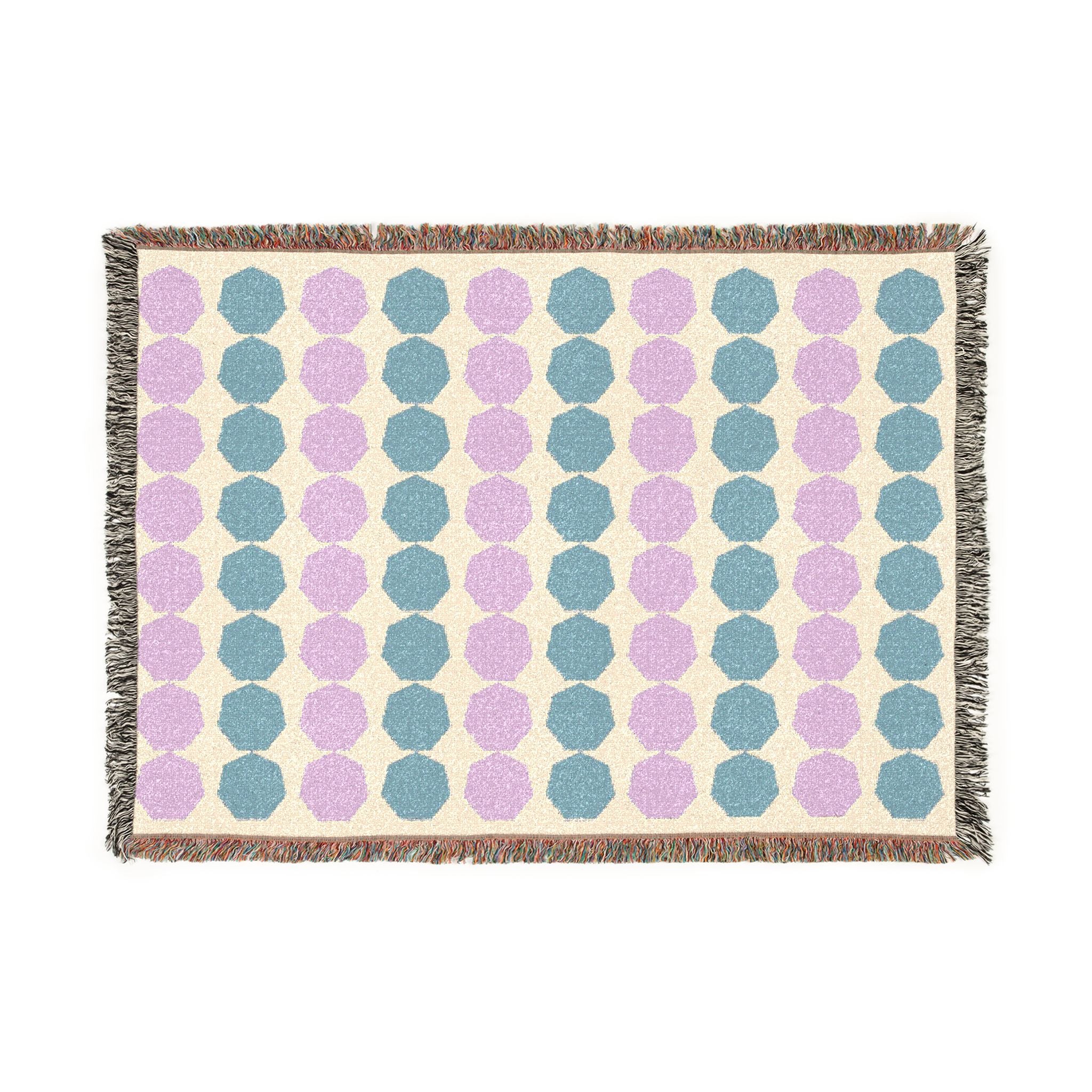 Woven Blanket — Midcentury Dot Pattern Throw Blanket (Pastel & Dark Options)