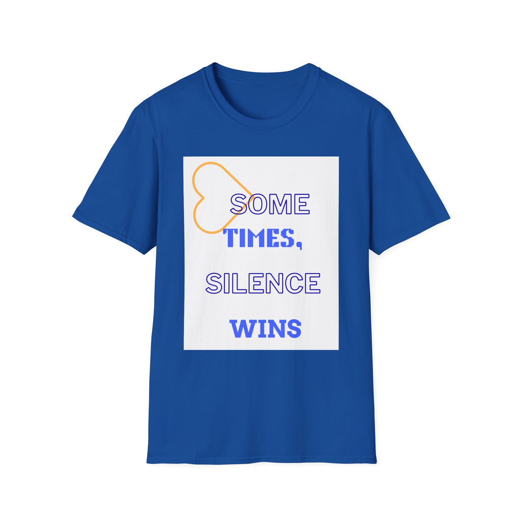 T-Shirt — "Sometimes, Silence Wins" Graphic Tee (Heart Outline)