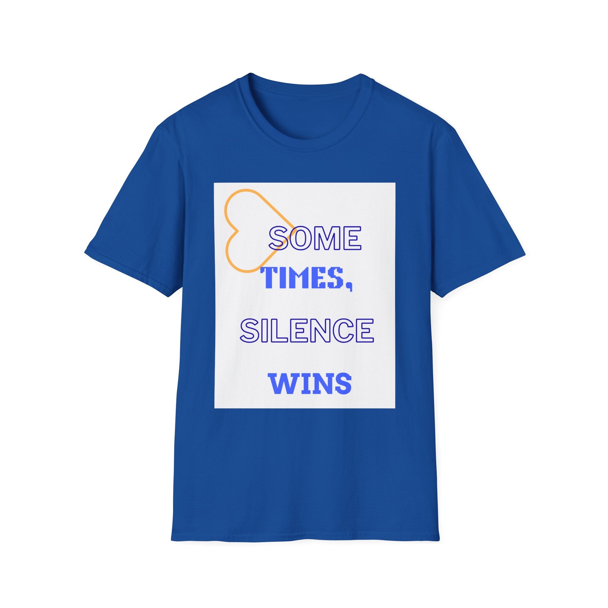 T-Shirt — "Sometimes, Silence Wins" Graphic Tee (Heart Outline)