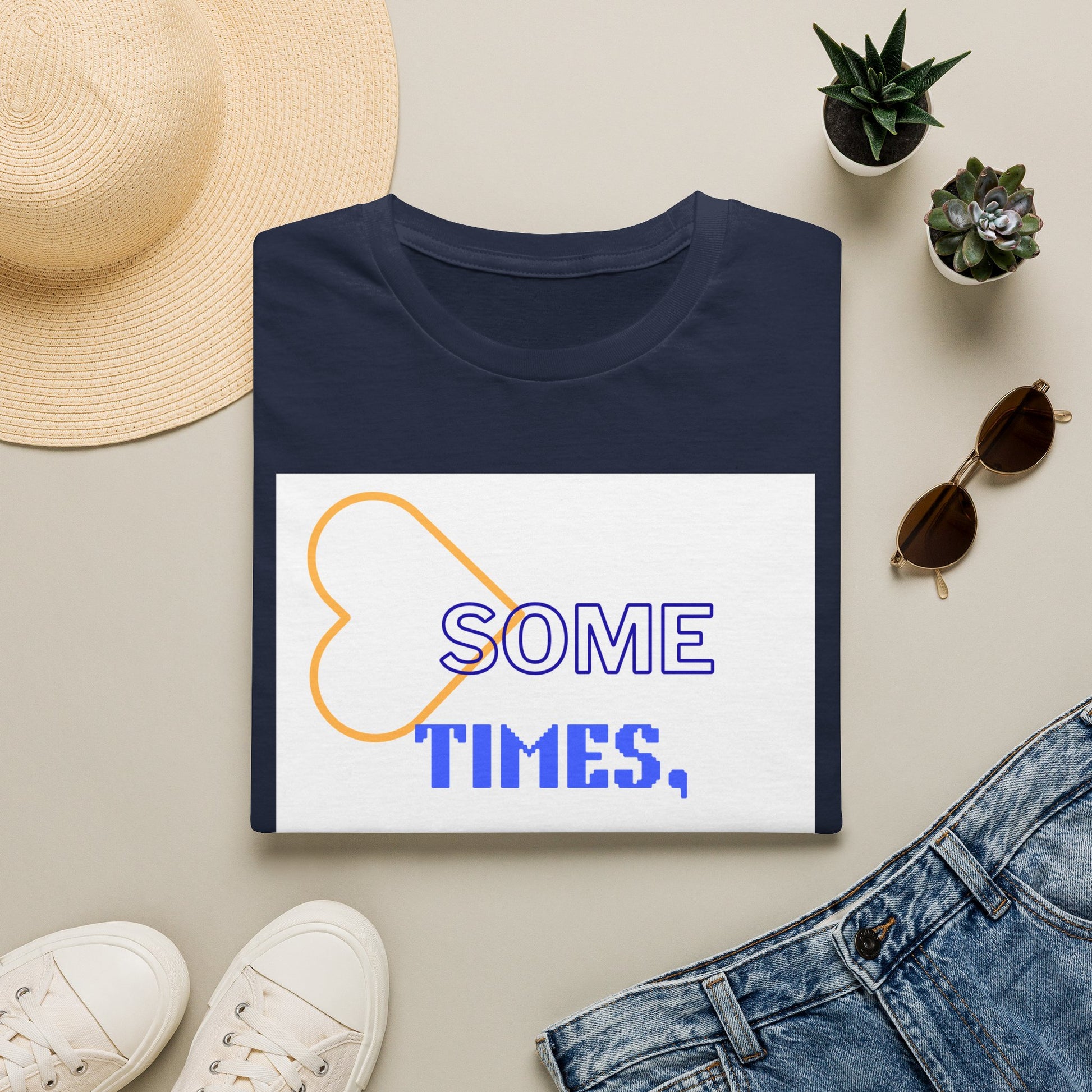 T-Shirt — "Sometimes, Silence Wins" Graphic Tee (Heart Outline)