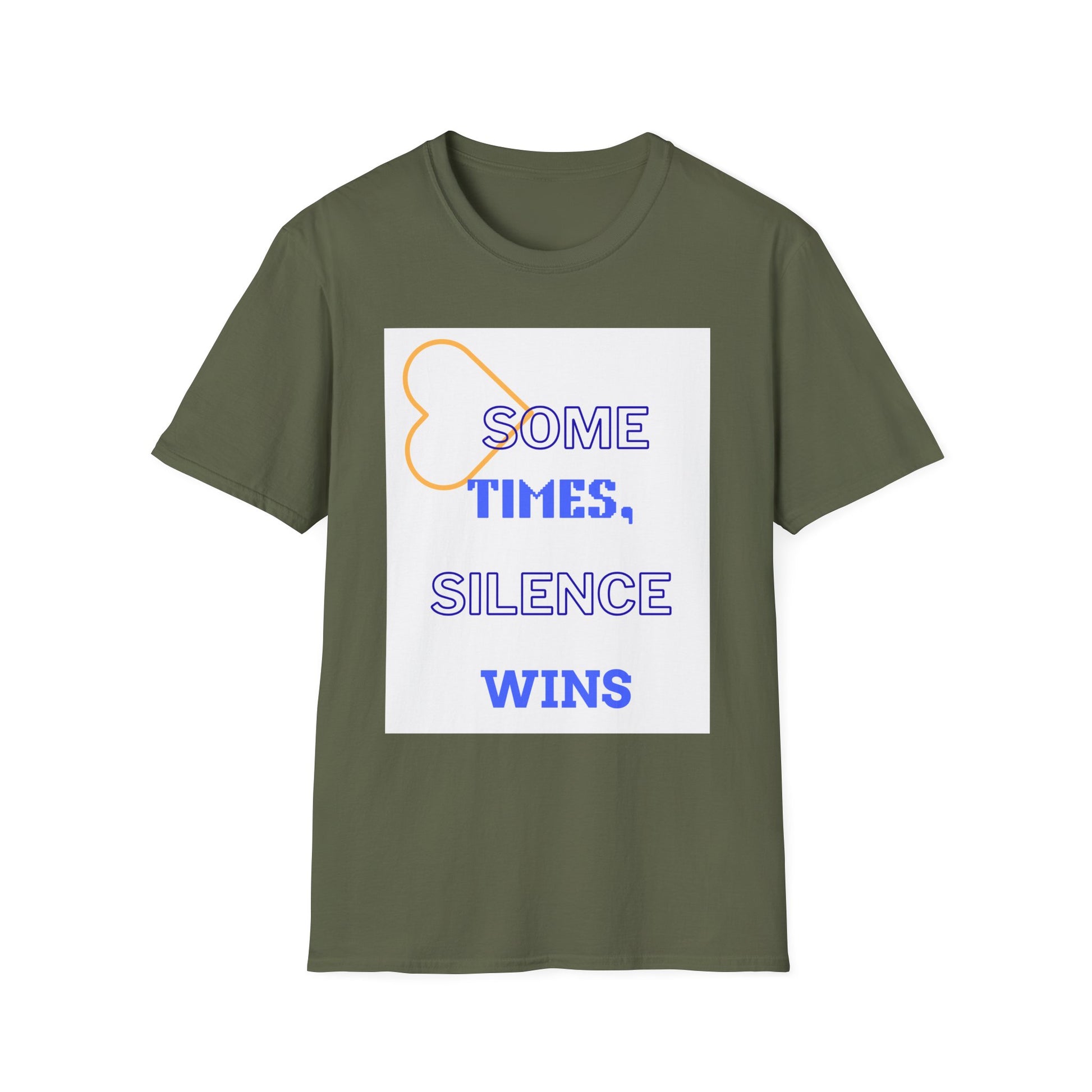 T-Shirt — "Sometimes, Silence Wins" Graphic Tee (Heart Outline)