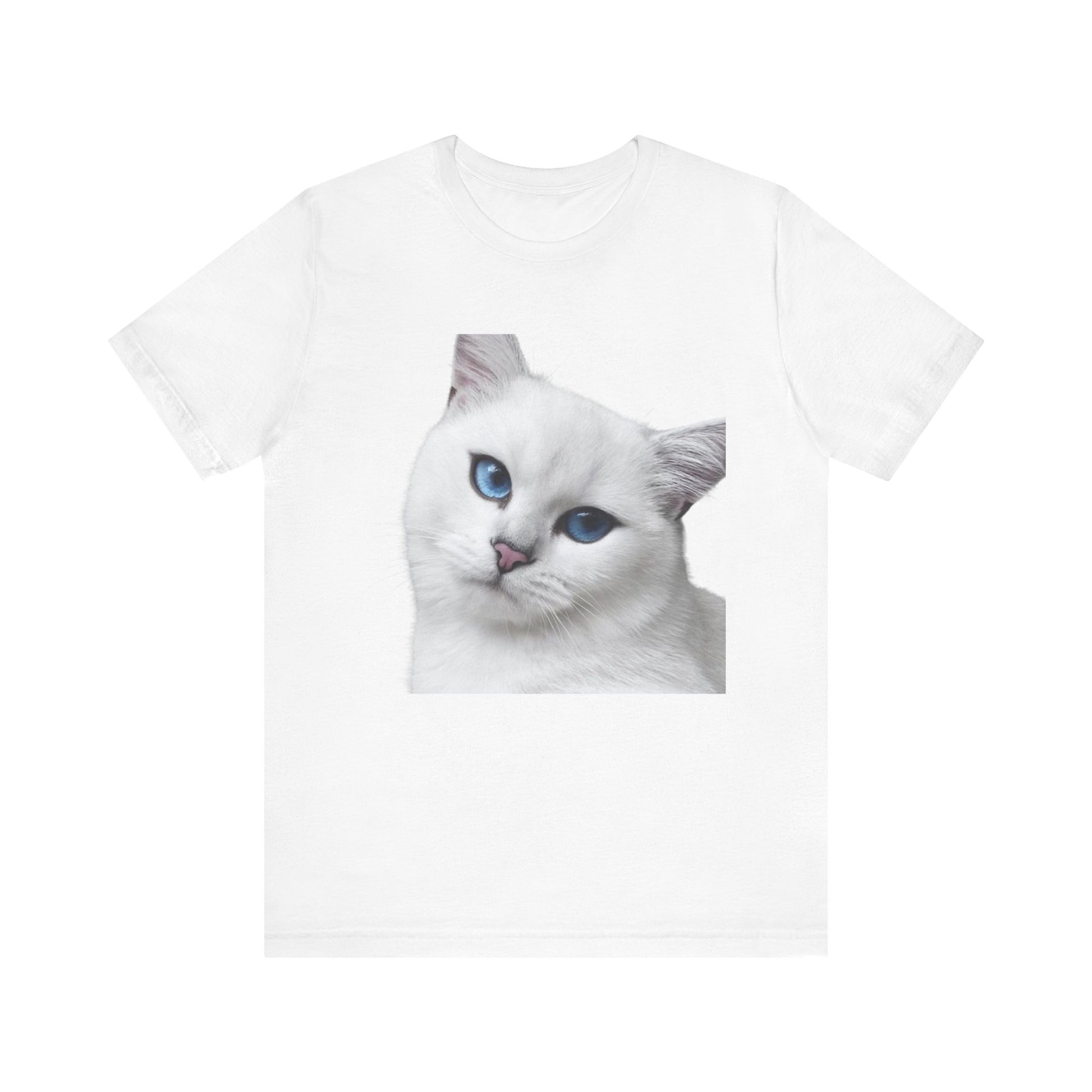 Unisex Jersey with short sleeve /Cat with Beautiful eyes printed/