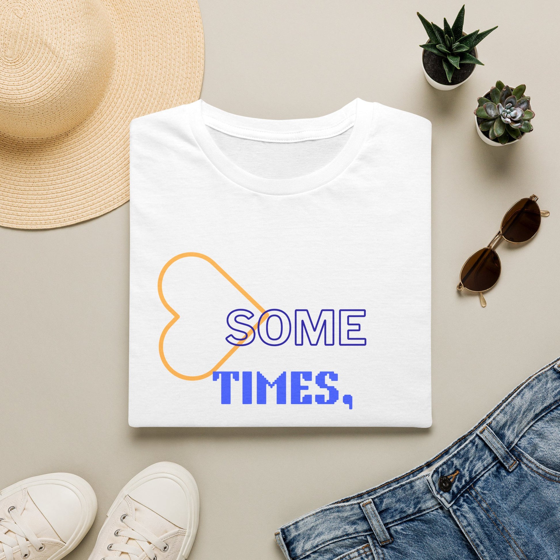 T-Shirt — "Sometimes, Silence Wins" Graphic Tee (Heart Outline)