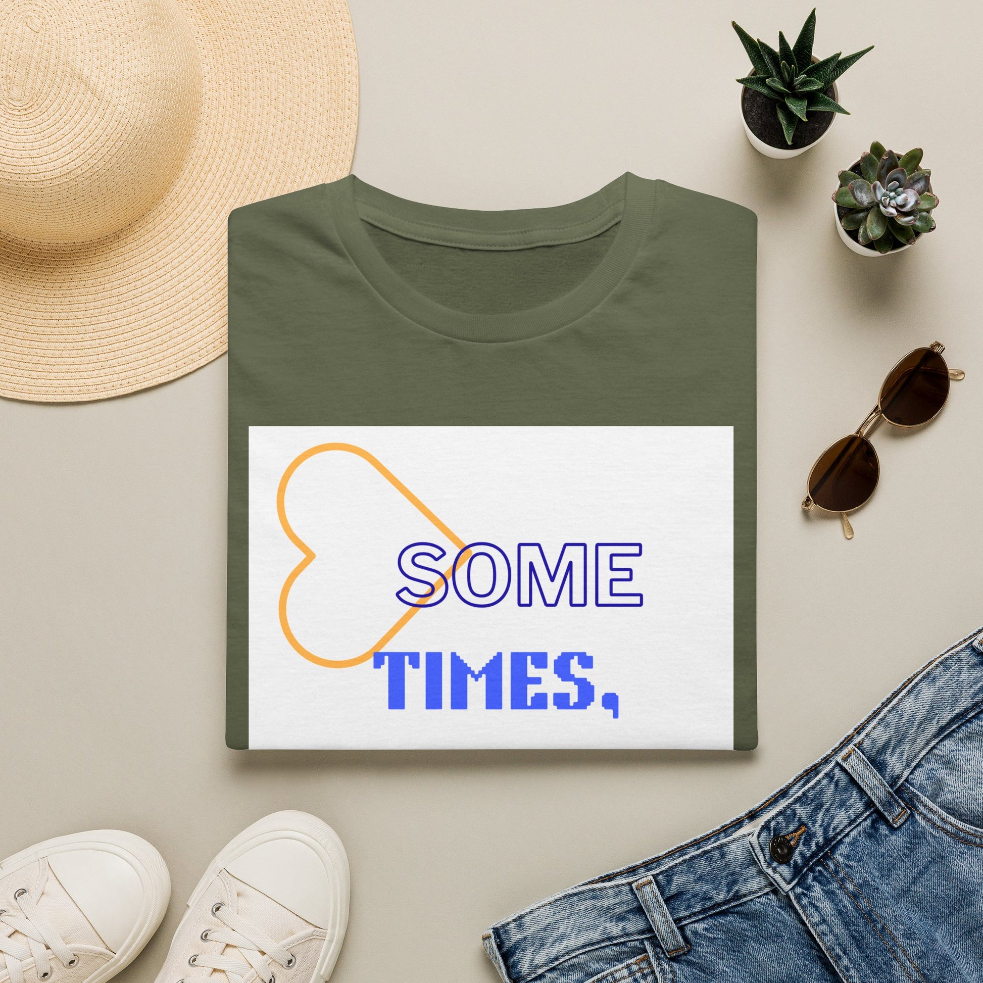 T-Shirt — "Sometimes, Silence Wins" Graphic Tee (Heart Outline)