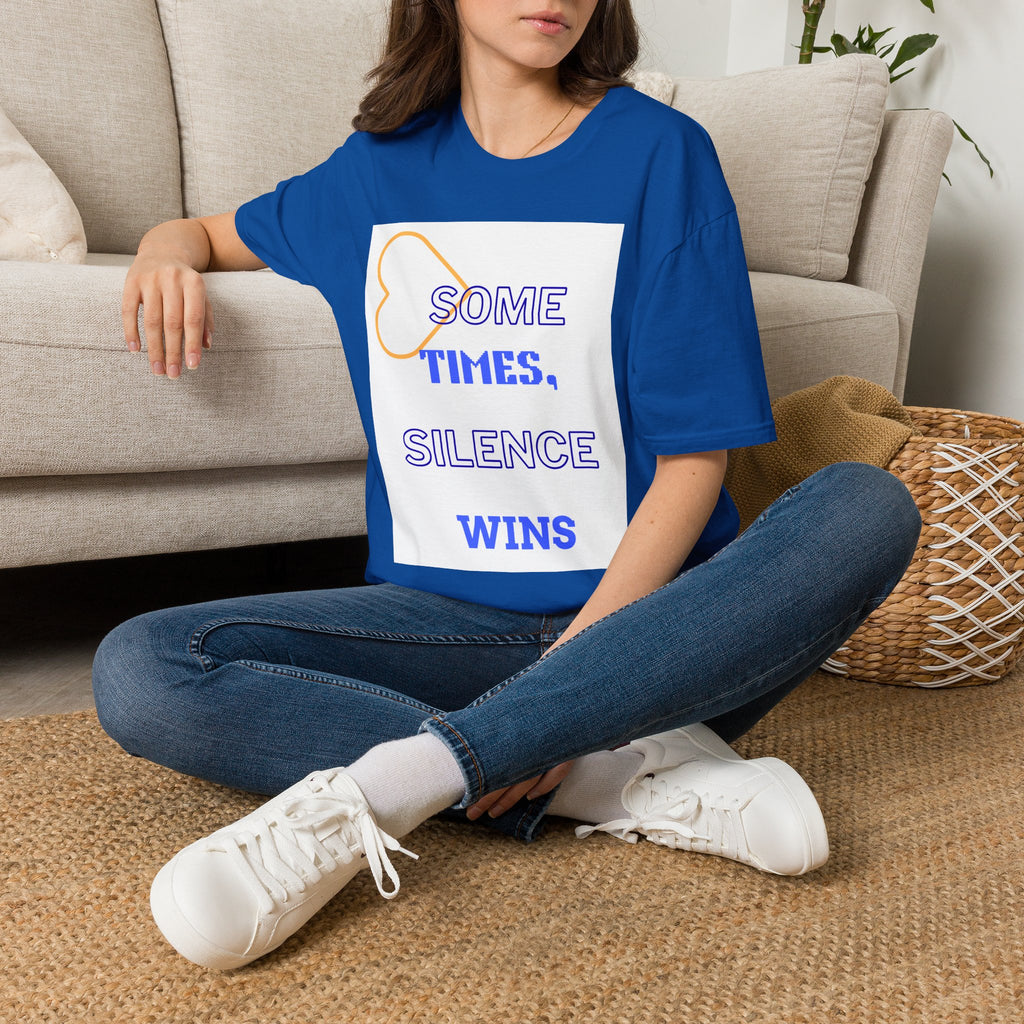 T-Shirt — "Sometimes, Silence Wins" Graphic Tee (Heart Outline)