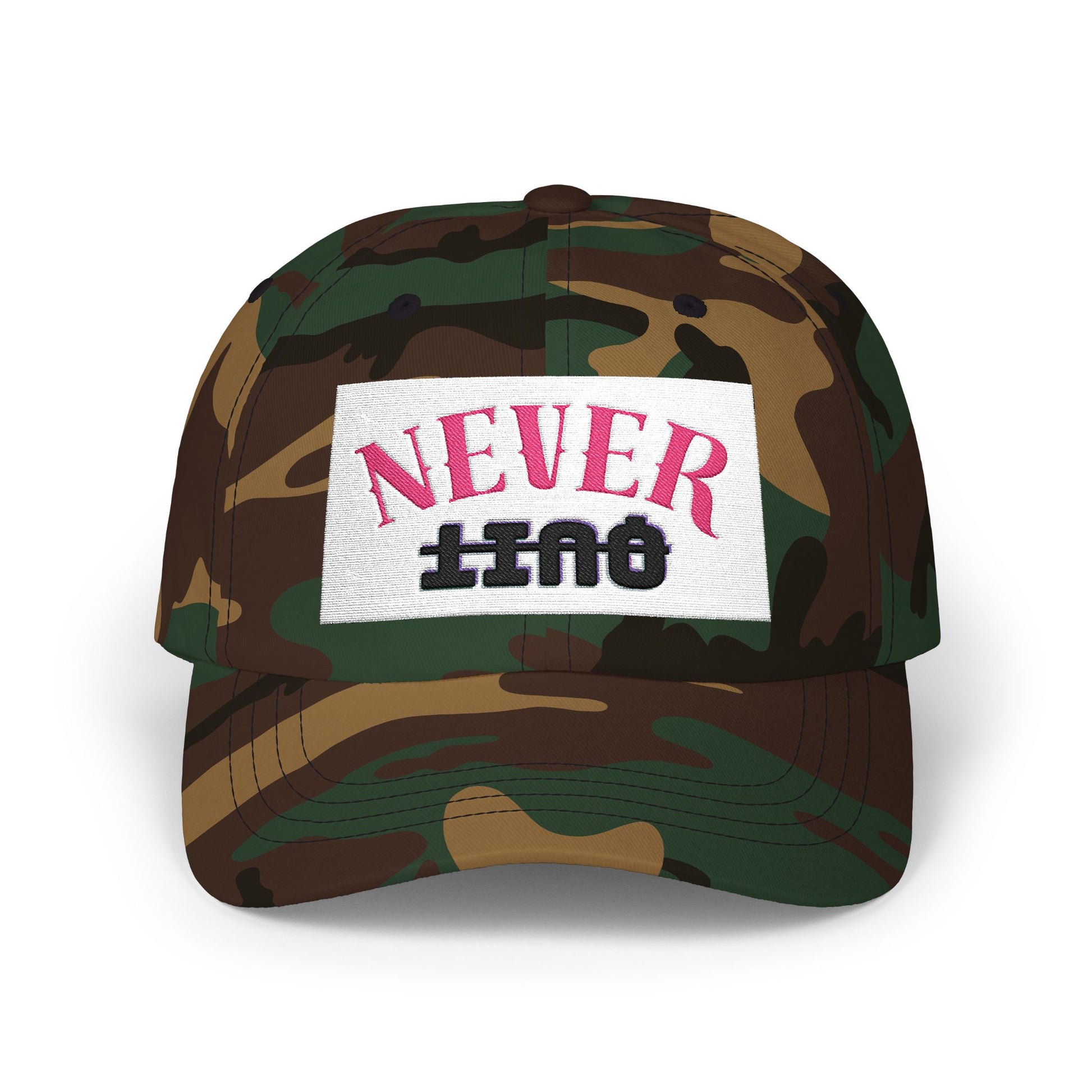 Dad Cap – 'Never QUIT' Distressed Patch Embroidered Baseball Hat
