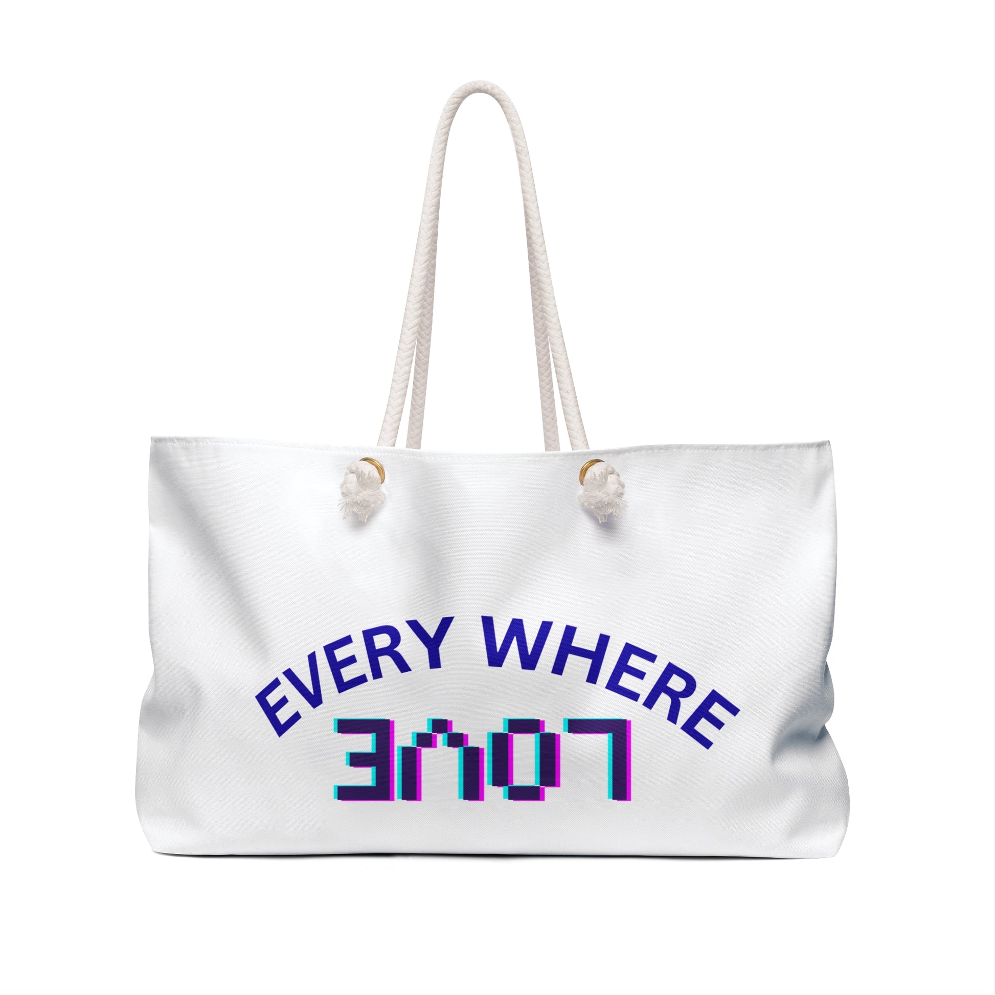 Weekender Bag — "Everywhere Love" Graphic Travel Tote (Handshake Design)