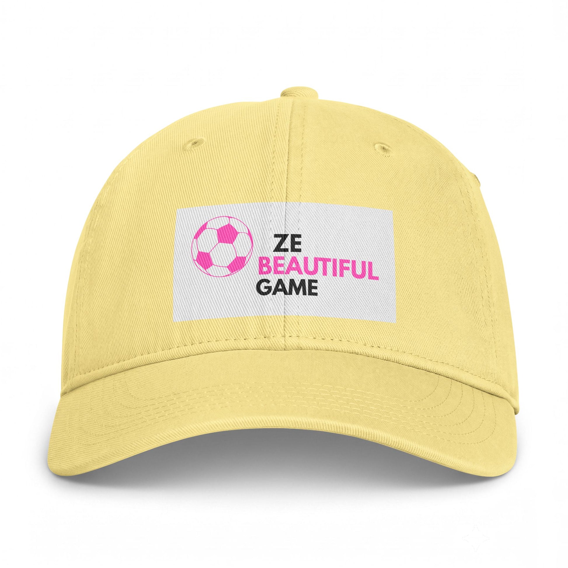 Coastal Washed Cap — ‘Ze Beautiful Game’ Soccer Patch Dad Hat