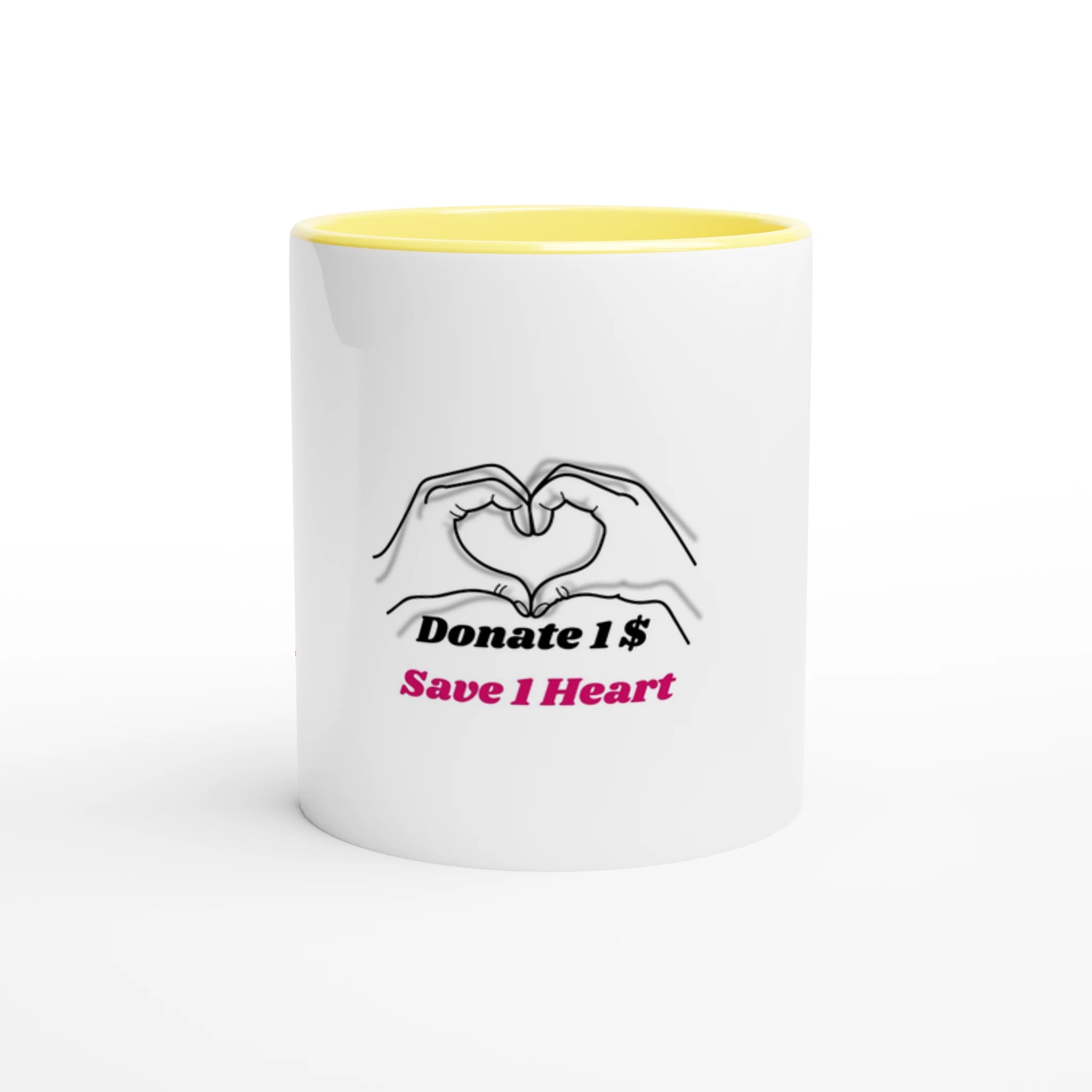 White 11oz Ceramic Mug with Color Inside